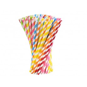 Cañas de papel colores 250 unidades